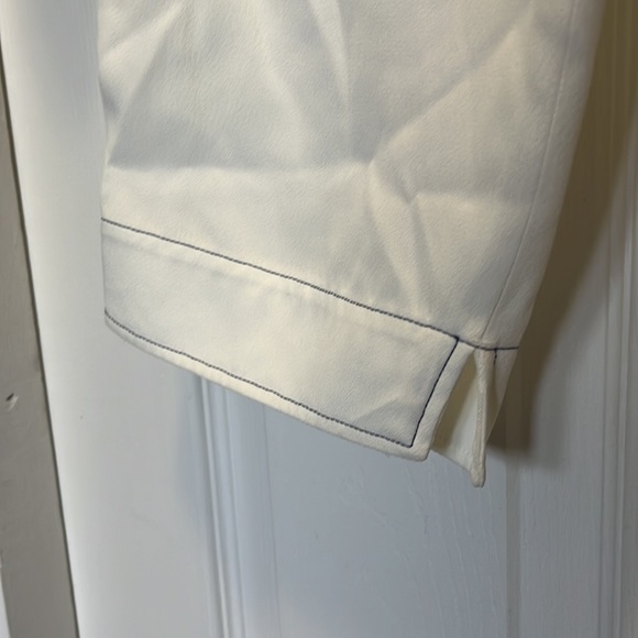 Agnona white and blue stitched loose fit pants - Picture 5 of 5